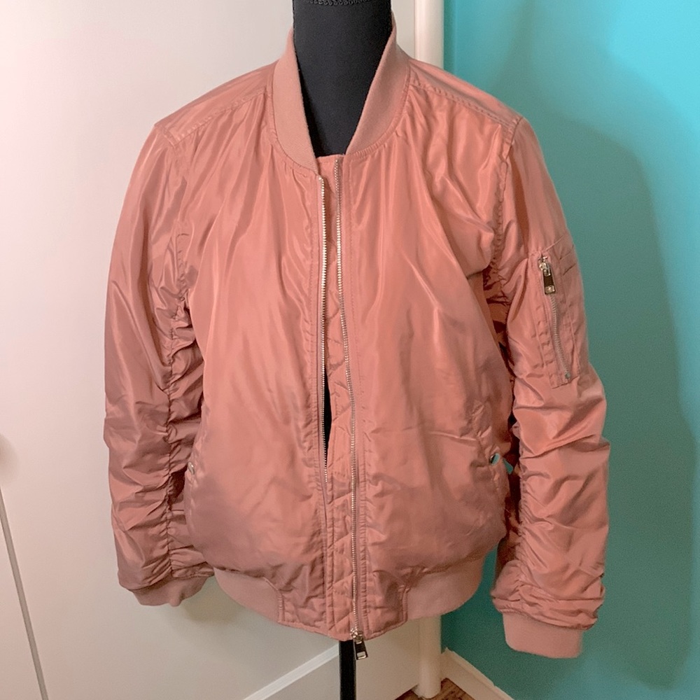 American Rag Bomber-style jacket XL- pink/rose